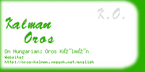 kalman oros business card